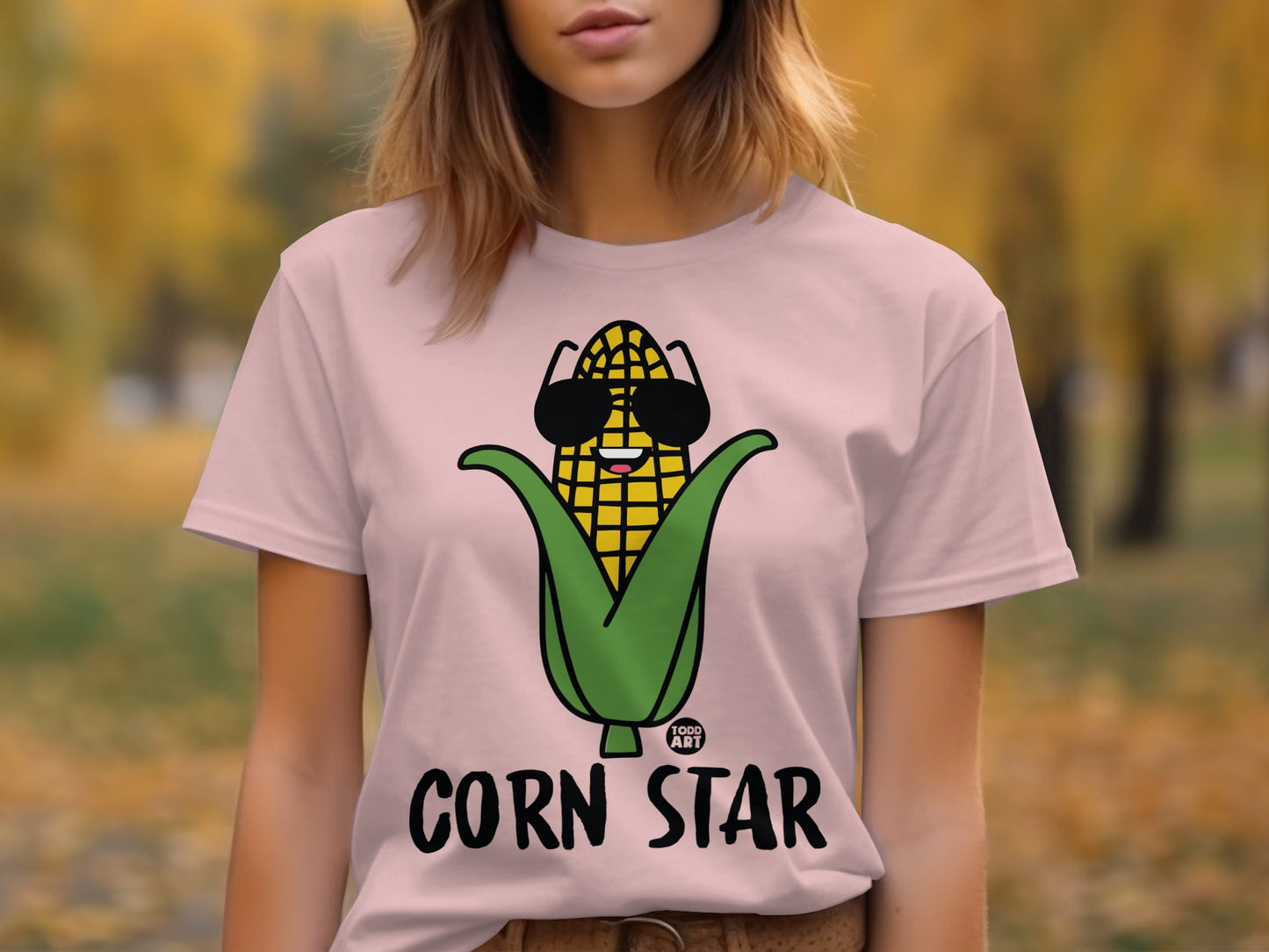 Corn Star Graphic Tee Shirt Fun Humor Casual продукт