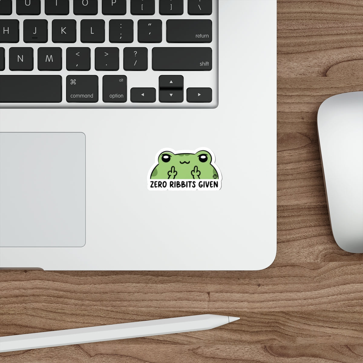 Frog Zero Ribbits Given Funny Laptop Sticker 