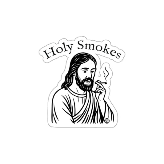 Holy Smokes Jesus Sticker Fun Religious Design