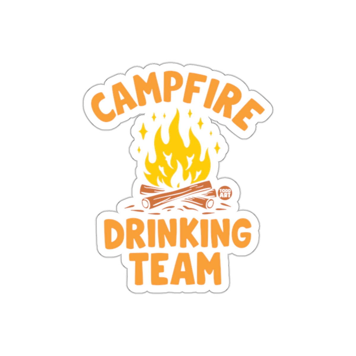 Campfire Drinking Team Illustration Summer Fun Stickers