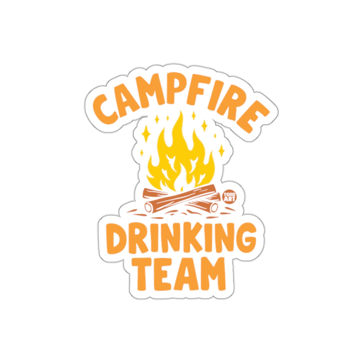 Campfire Drinking Team Illustration Summer Fun sticker