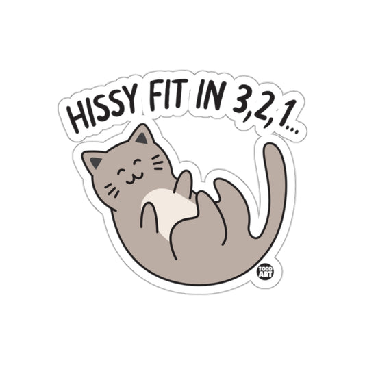 Hissy Fit In 3 2 1 Cat Illustration Funny Stickers