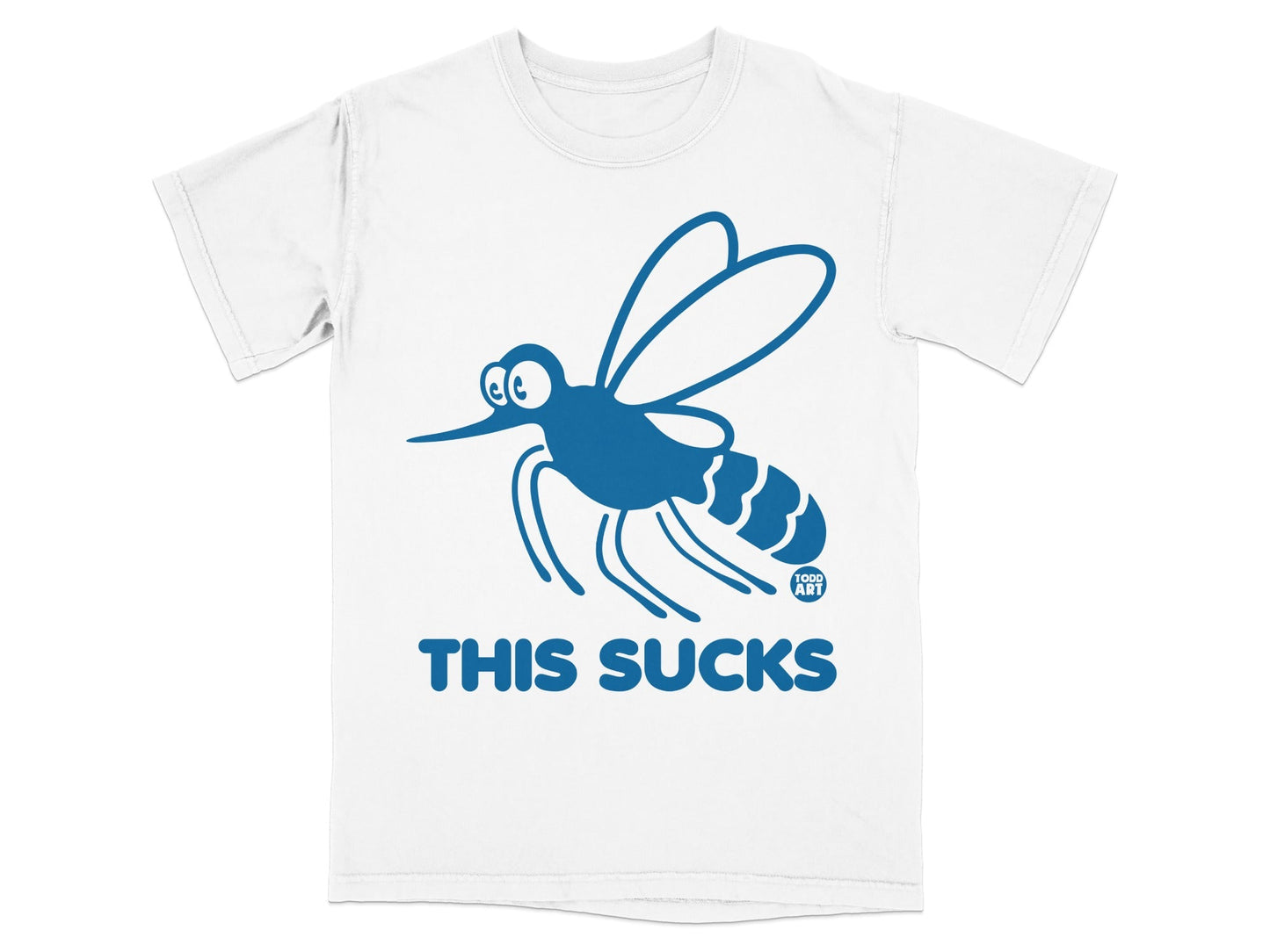 This Sucks Mosquito Graphic White T-Shirt