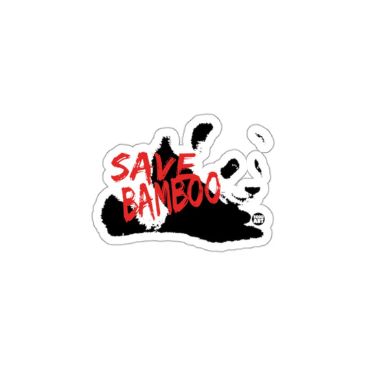 Save Bamboo Sticker with Panda Design