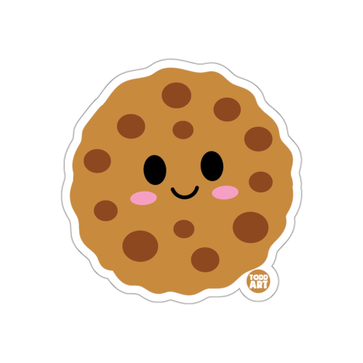 Cute Smiling Chocolate Chip Cookie Sticker