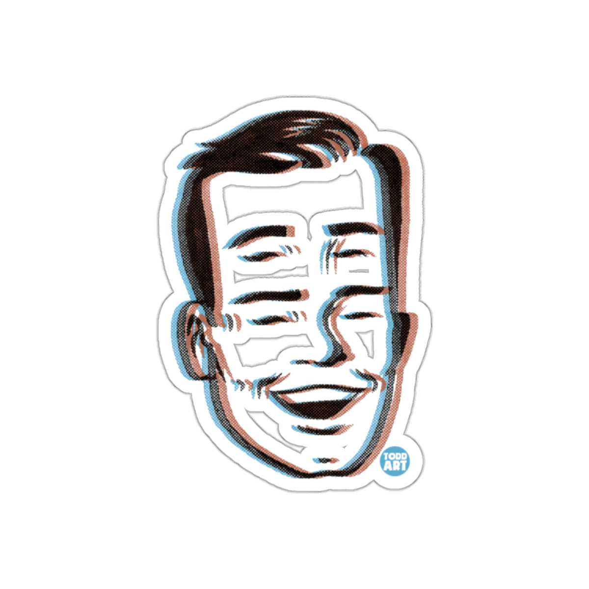 Retro Style Smiling Face Sticker by Todd Art Sticker