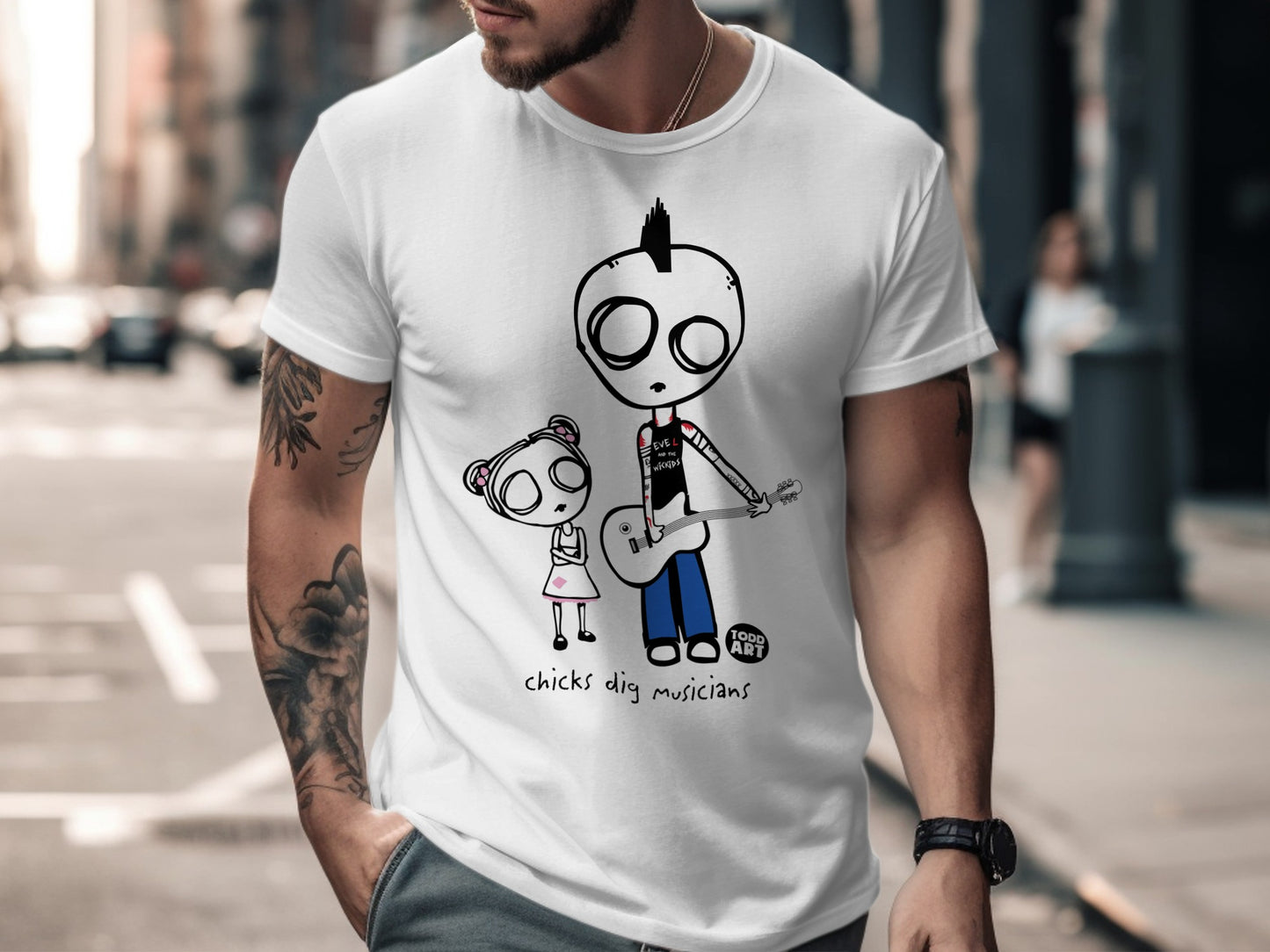 Chicks Dig Musicians Punk Rocker Graphic Tee Product