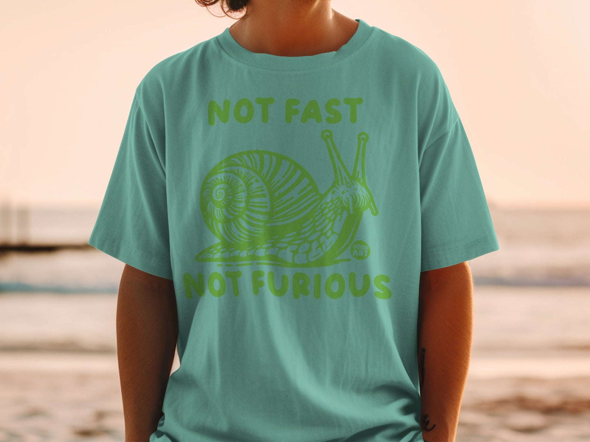 Not Fast Not Furious Snail Graphic T-Shirt
