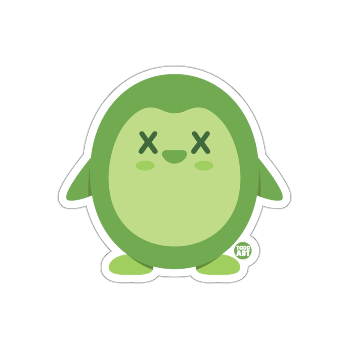 Cute Green Cartoon Character Sticker Decal