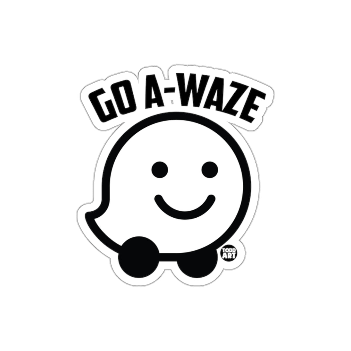 GO A-WAZE Smiling Character Sticker Todd Art Design