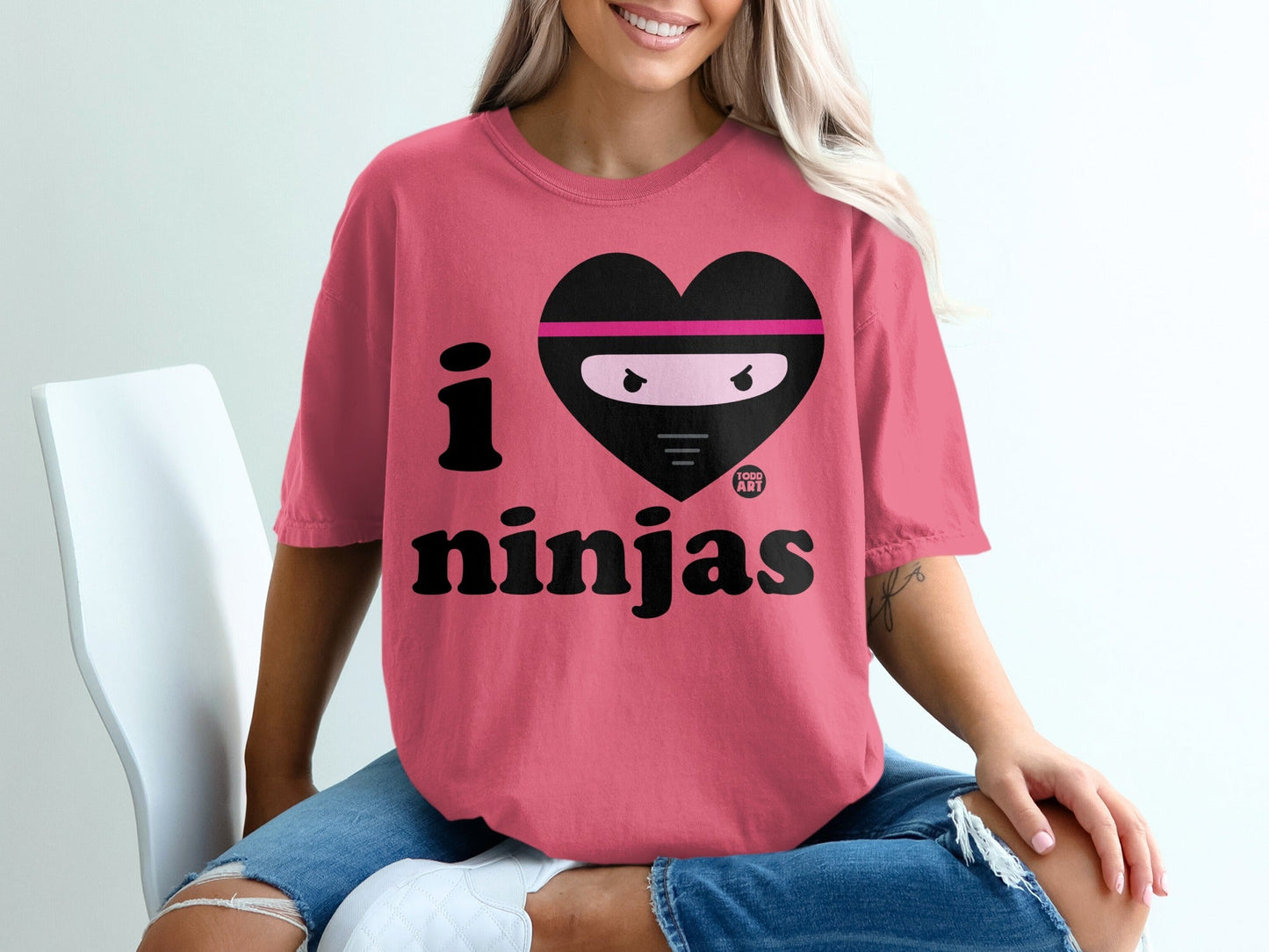 I Love Ninjas Graphic Tee Fun and Trendy Shirt