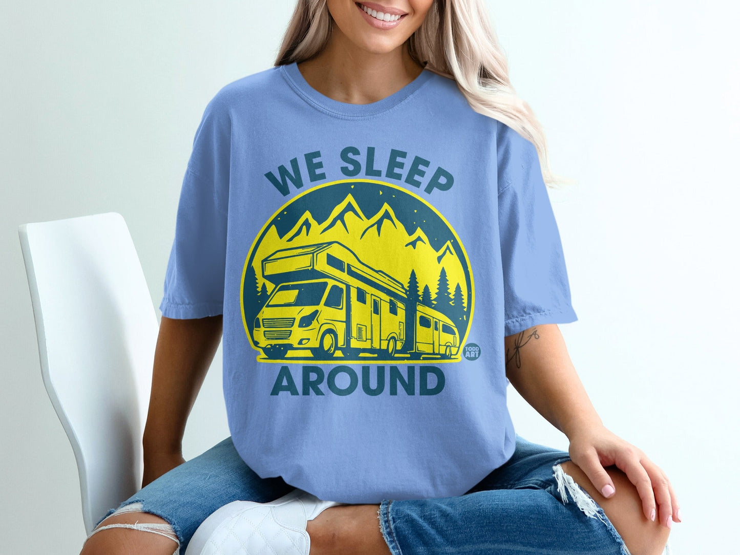We Sleep Around RV Camping Graphic T-Shirt