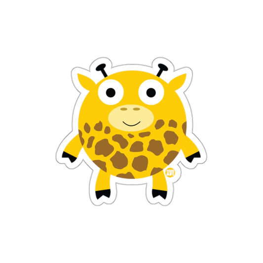 Cute Round Yellow Giraffe Illustration Sticker