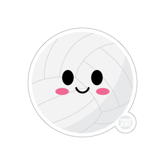 Cute Smiling Volleyball Face Sticker for Kids and Teens