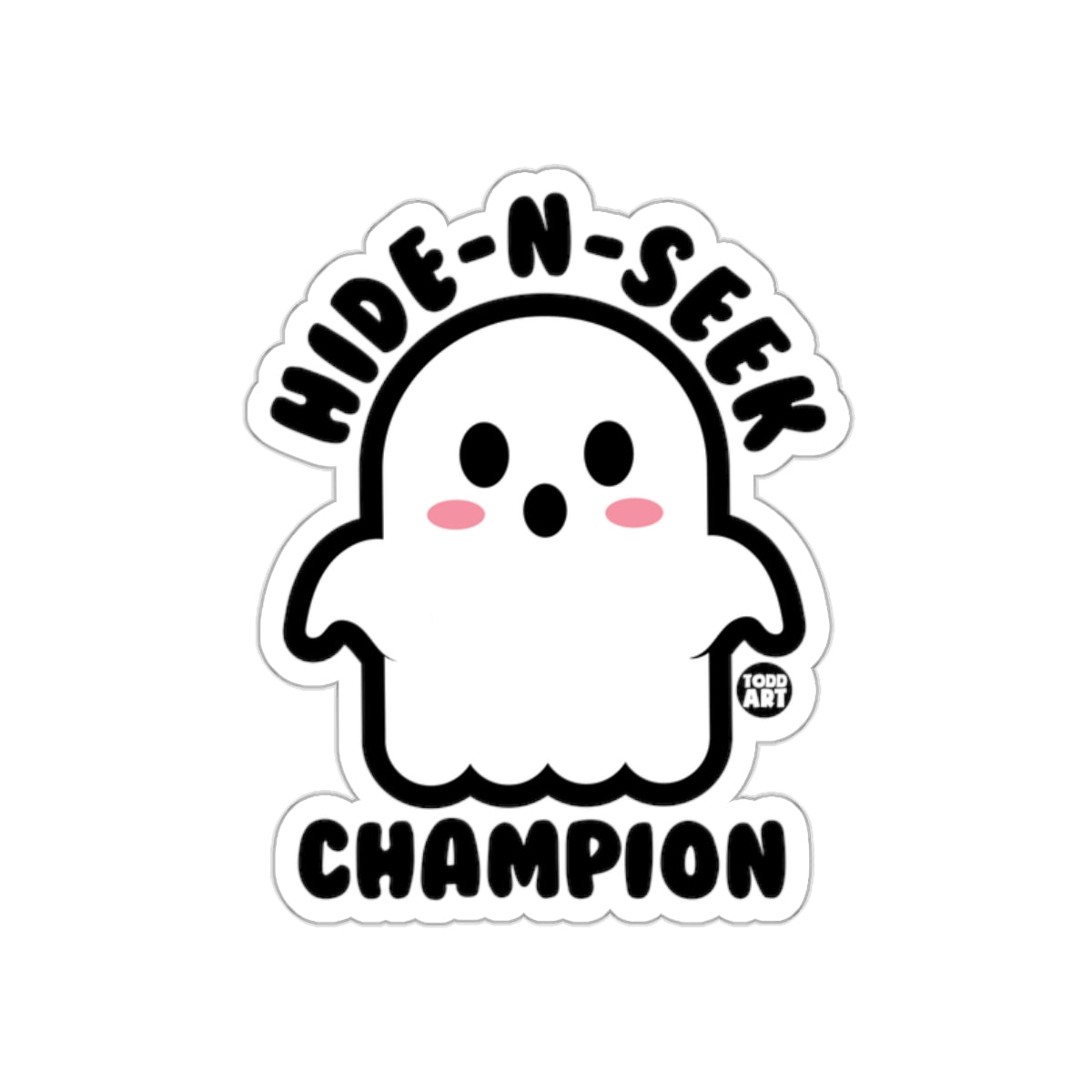 Hide-N-Seek Champion Ghost Cartoon Sticker