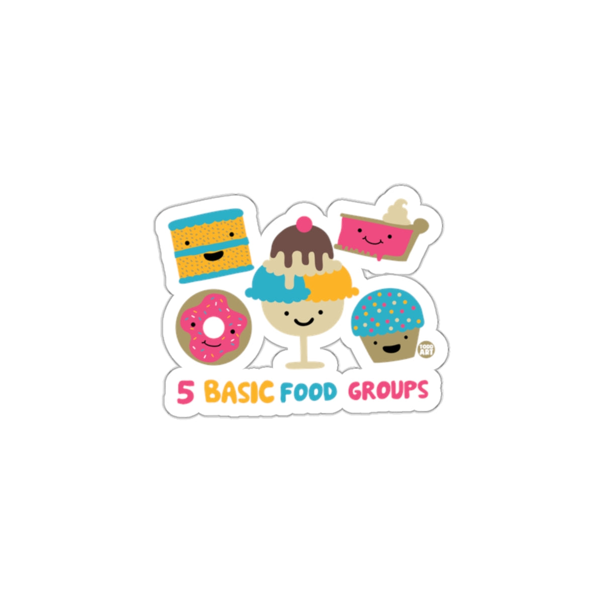 5 Basic Food Groups Decorative Sticker for Fun