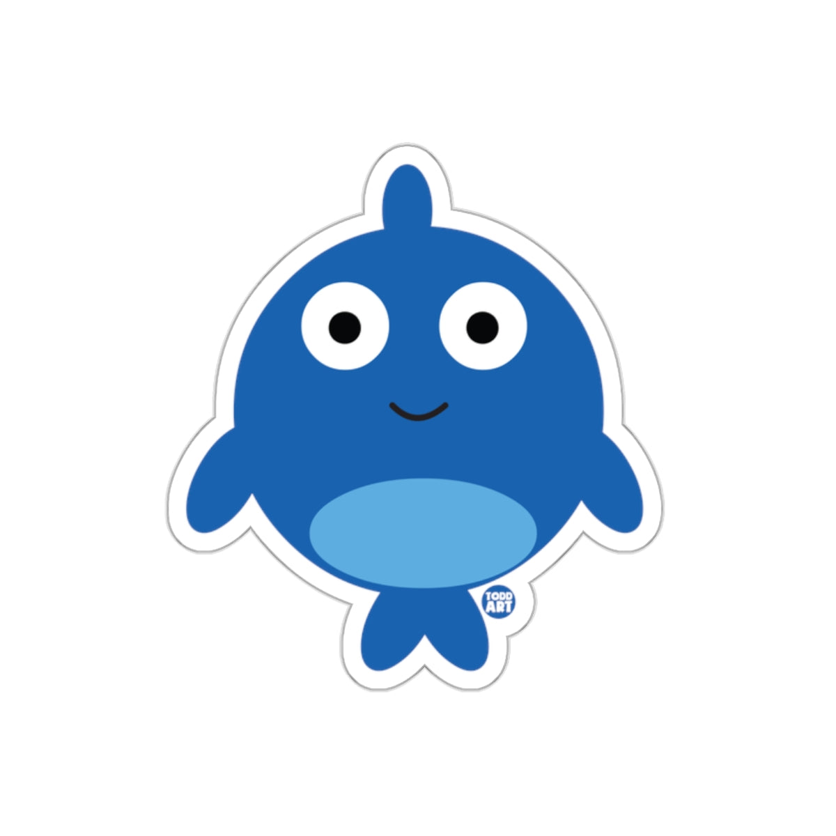 Cute Blue Cartoon Sea Creature Sticker