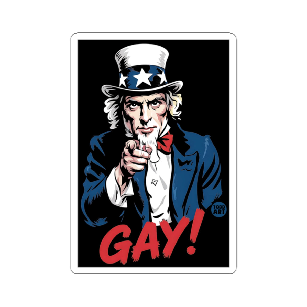 Uncle Sam Pointing GAY! Bold Pride Statement product type
