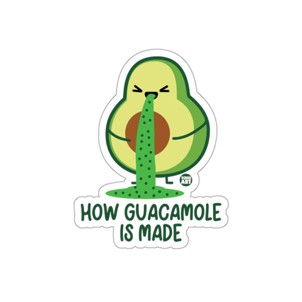 How Guacamole Is Made Funny Avocado Sticker