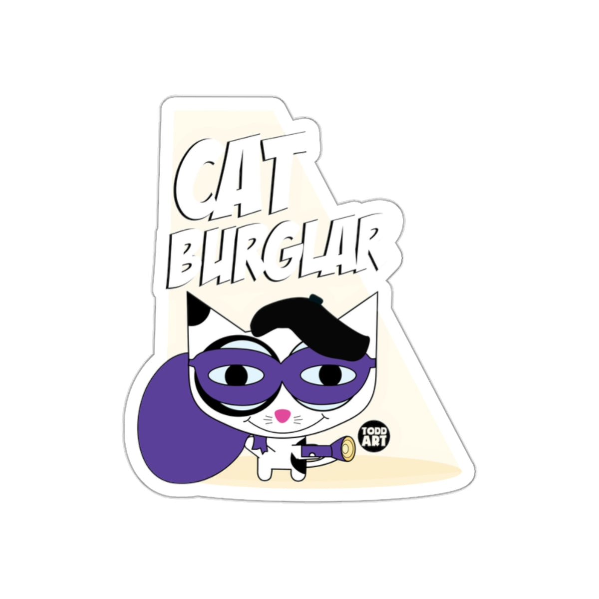 Cat Burglar Cartoon Character Sticker Decal