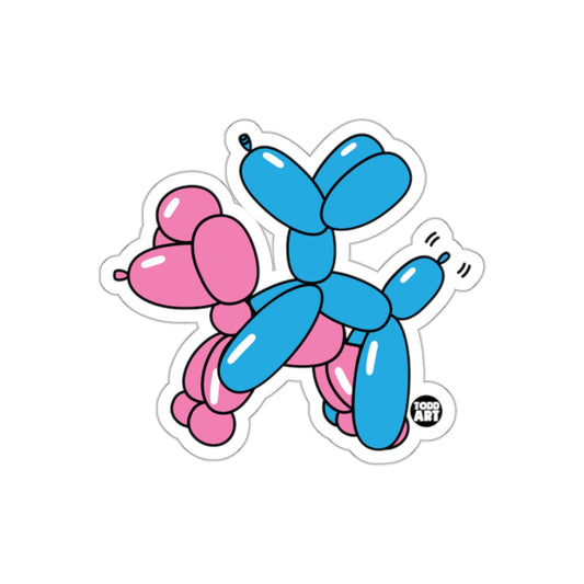 Fun Balloon Animal Sticker Blue and Pink Balloon Dog