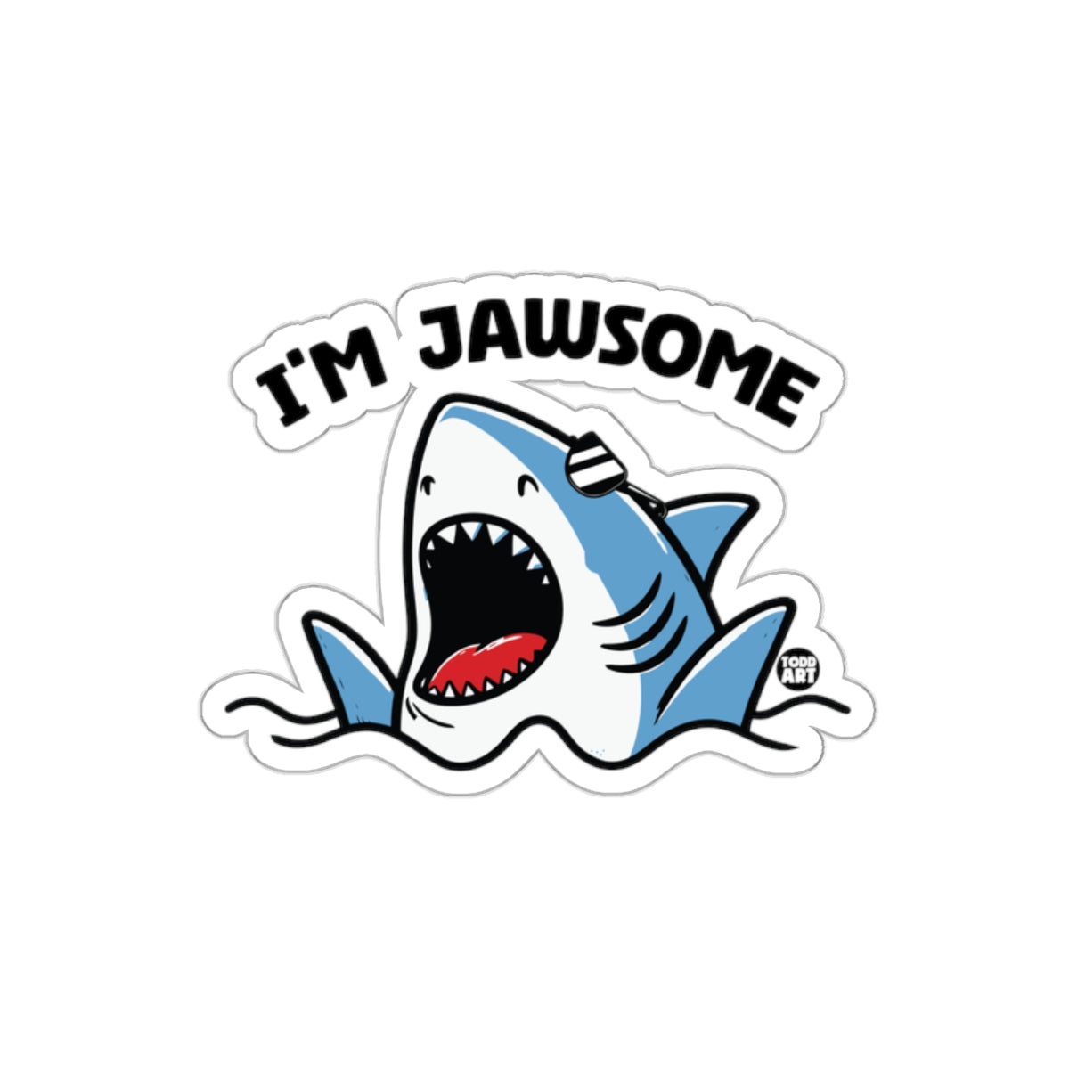 I'M Jawsome Cool Cartoon Shark with Shades Stickers
