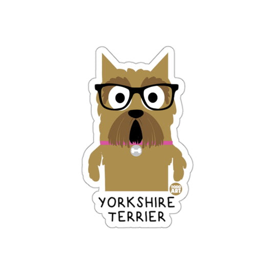 Cute Yorkshire Terrier Sticker with Glasses Design