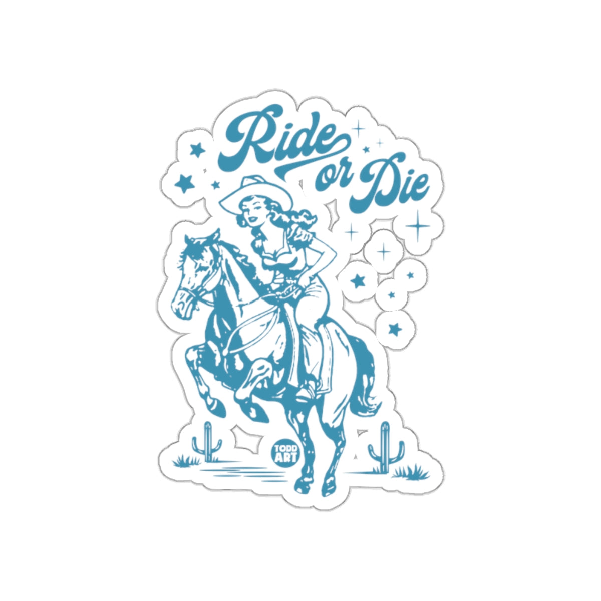 Ride or Die Vintage Cowgirl Sticker Product