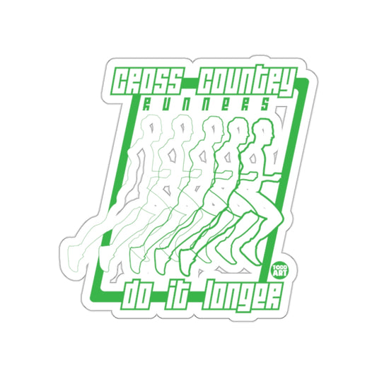 Cross Country Runners Do It Longer Green Design Stickers