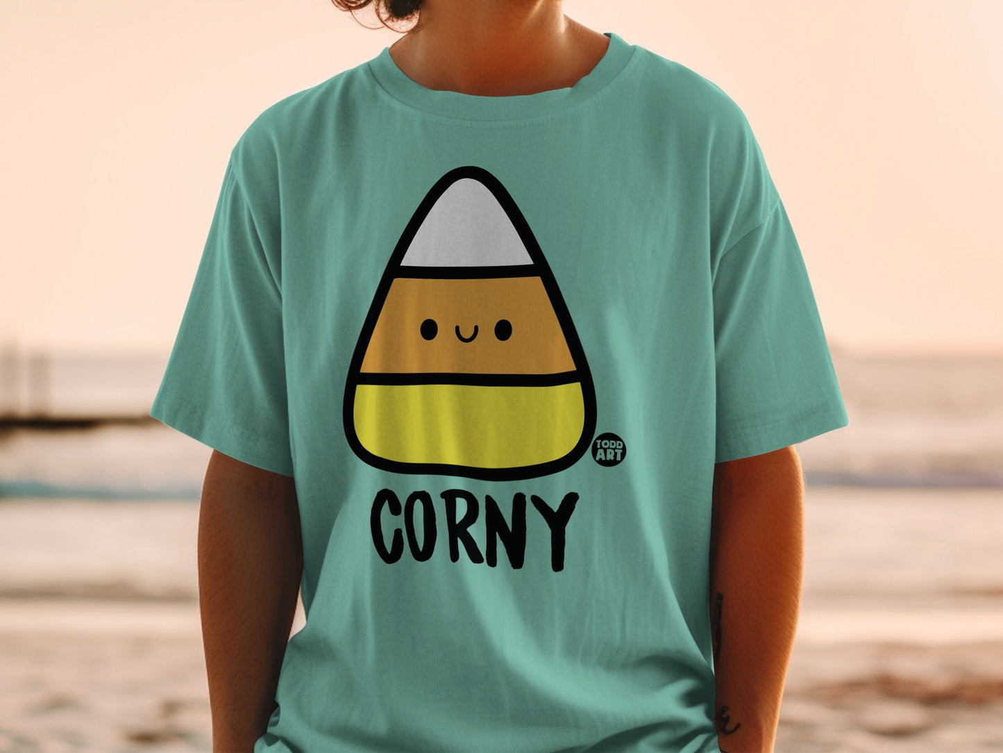 Cute Candy Corn Graphic T-Shirt for a Fun Casual Look