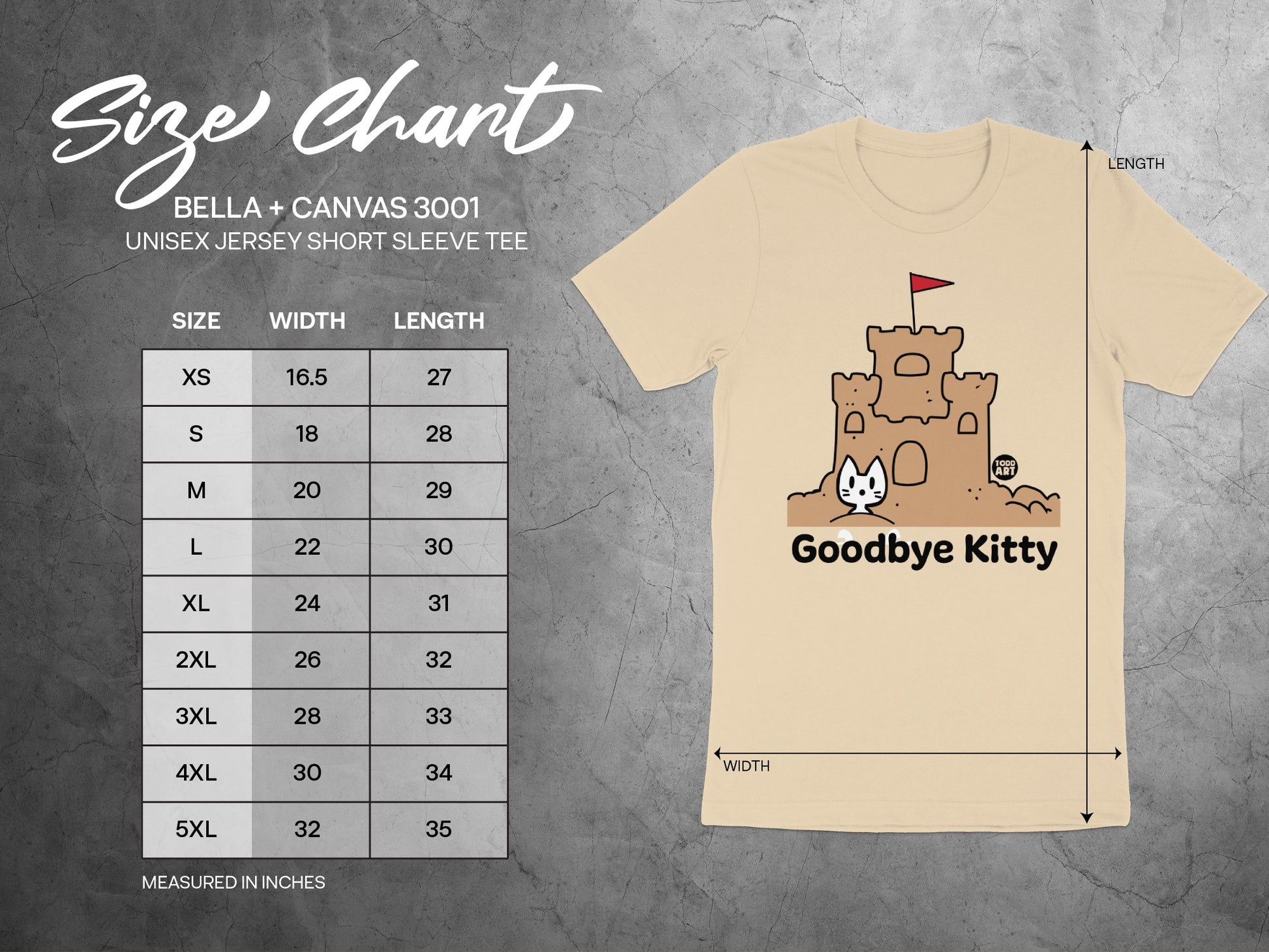 Adorable Goodbye Kitty Sandcastle Tee for All Sizes