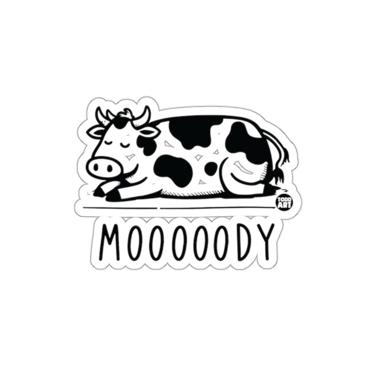 Moody Cow Black and White Sticker Product