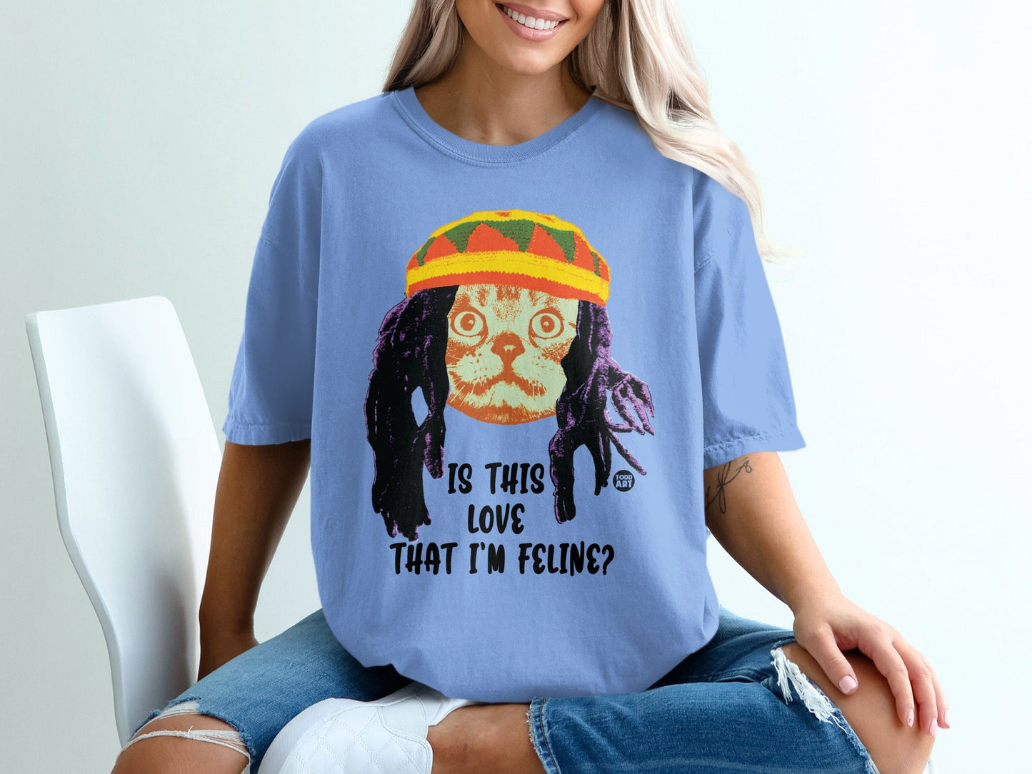Is This Love That I'm Feline Rasta Cat Graphic Tee