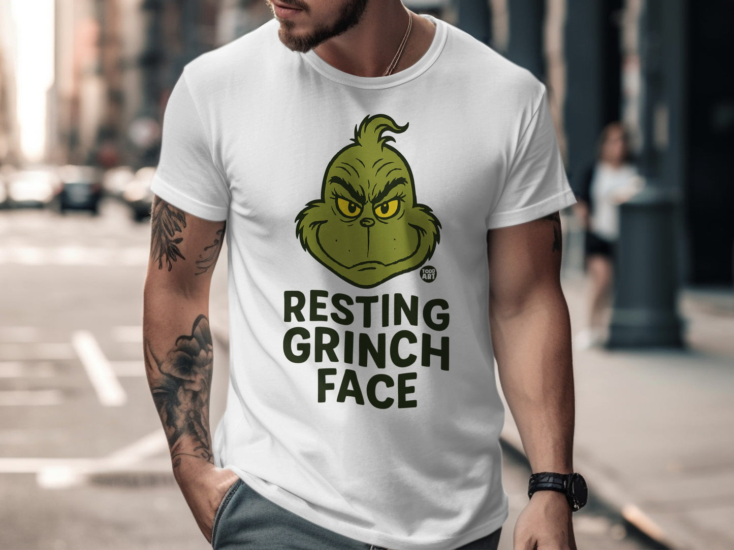 Funny Resting Grinch Face Graphic Design T-Shirt