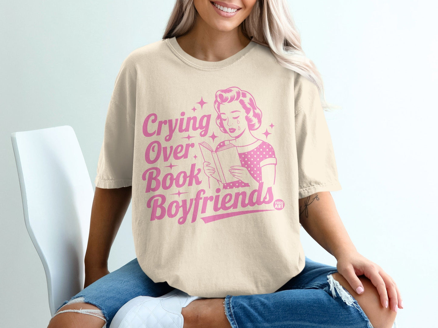 Crying Over Book Boyfriends Graphic T-Shirt