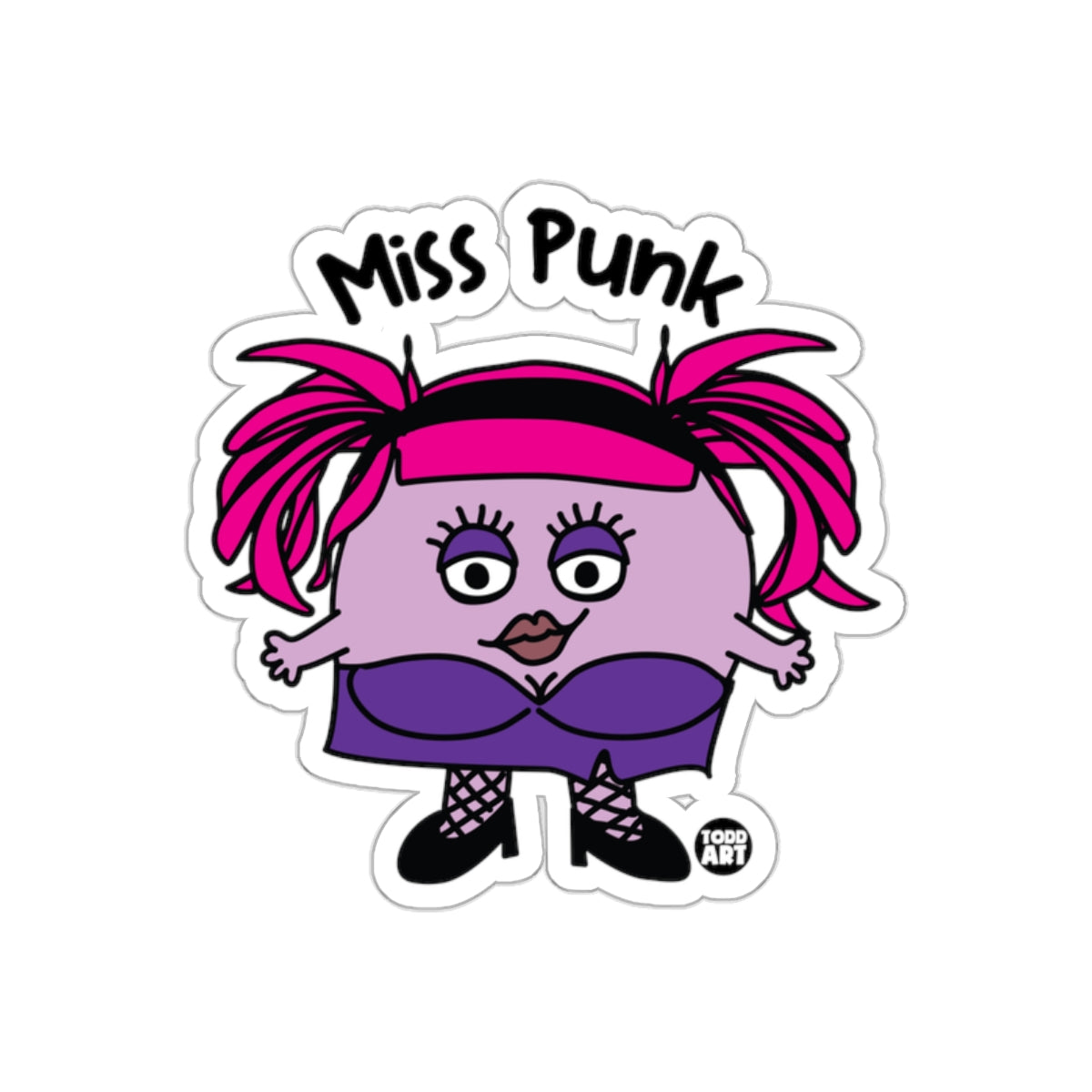 Miss Punk Cartoon Character Fun Art Sticker