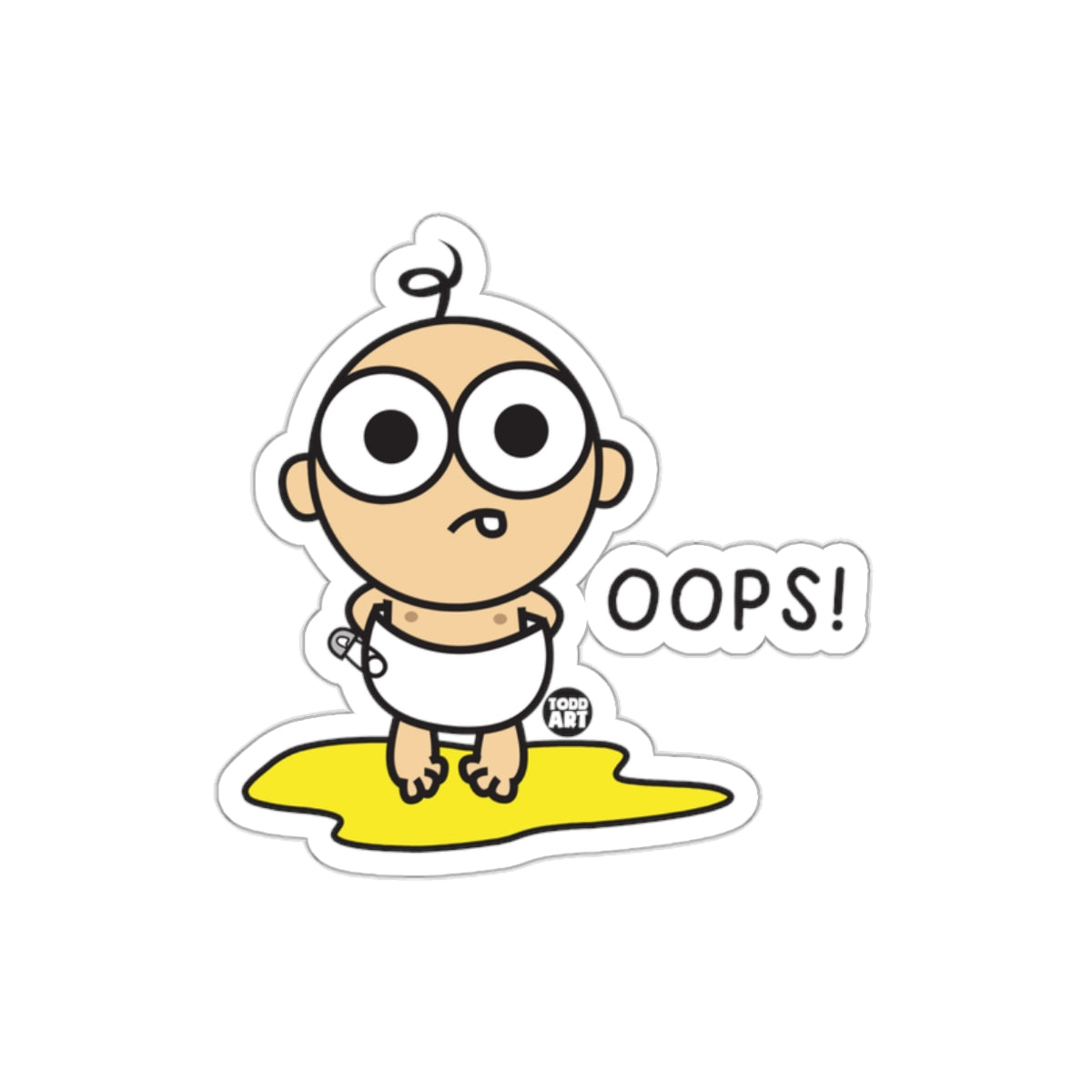 Oops Baby Cartoon Sticker Funny Decorative Art