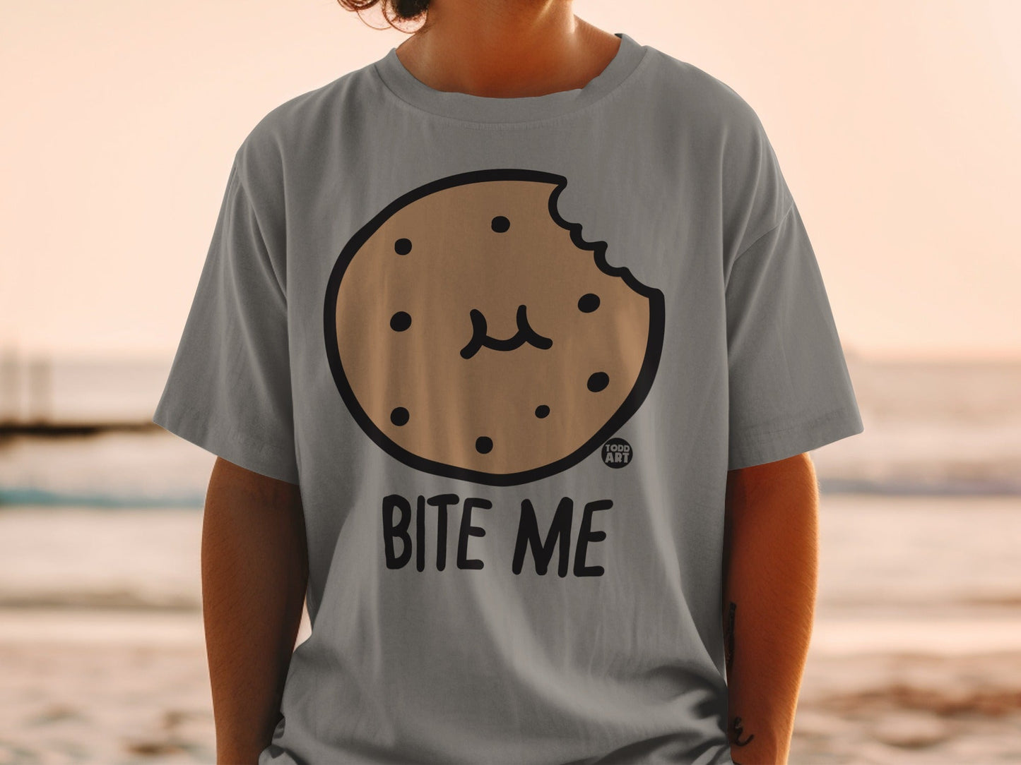 Bite Me Graphic Cookie Design Fun T-Shirt