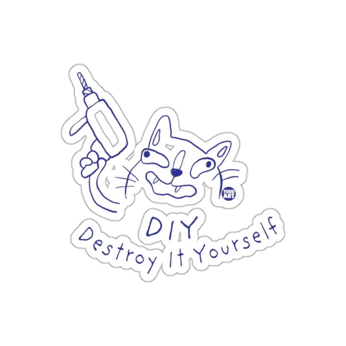 DIY Destroy It Yourself Cartoon Cat Sticker