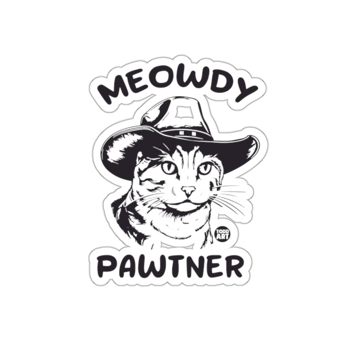 Meowdy Pawtner Cowboy Cat Sticker Product