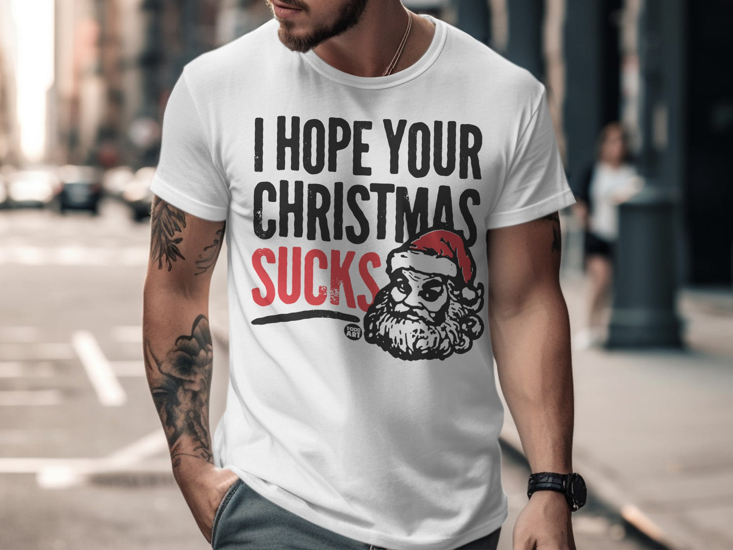 I Hope Your Christmas Sucks Santa Graphic Shirt