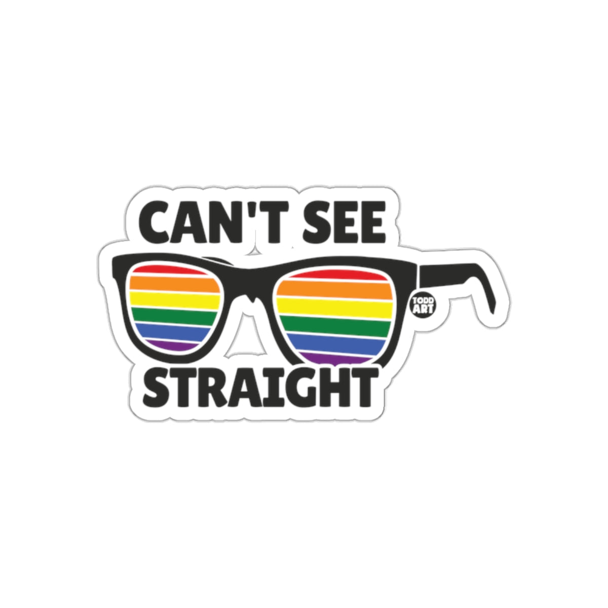 Can't See Straight Rainbow Sunglasses Sticker