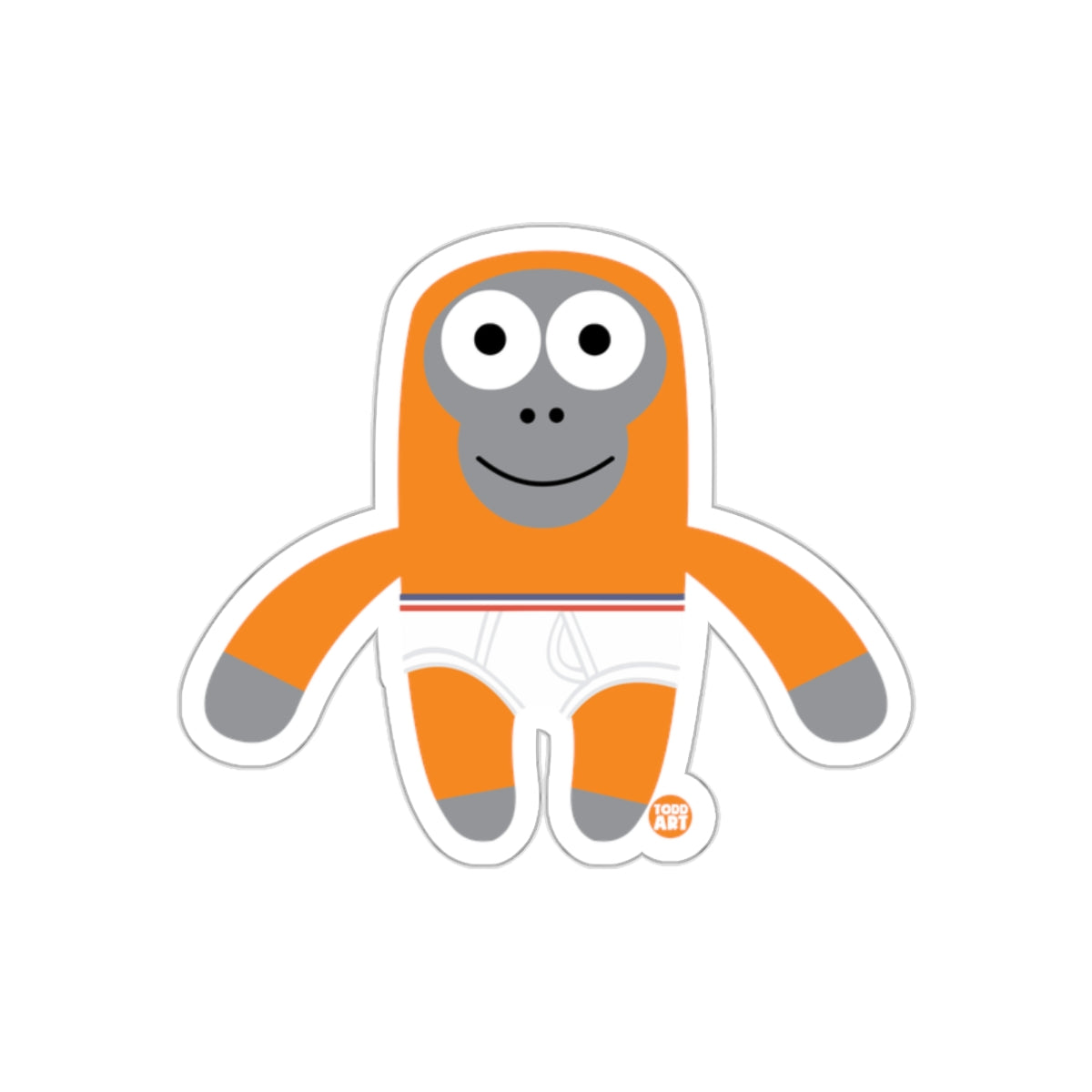 Cute Orange Cartoon Monkey Wall Sticker for Kids Room Decor