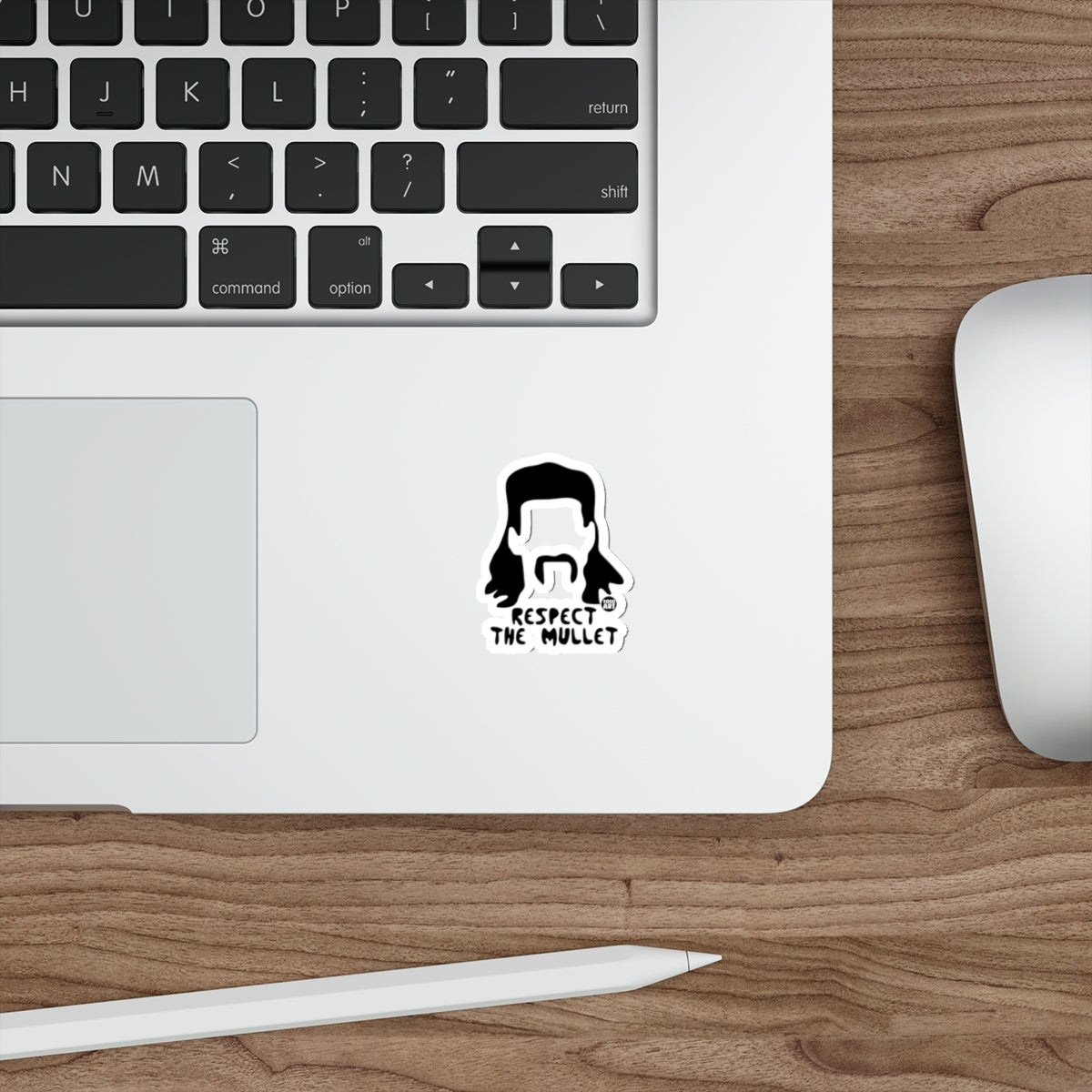 Respect The Mullet Funny Illustration Sticker Product