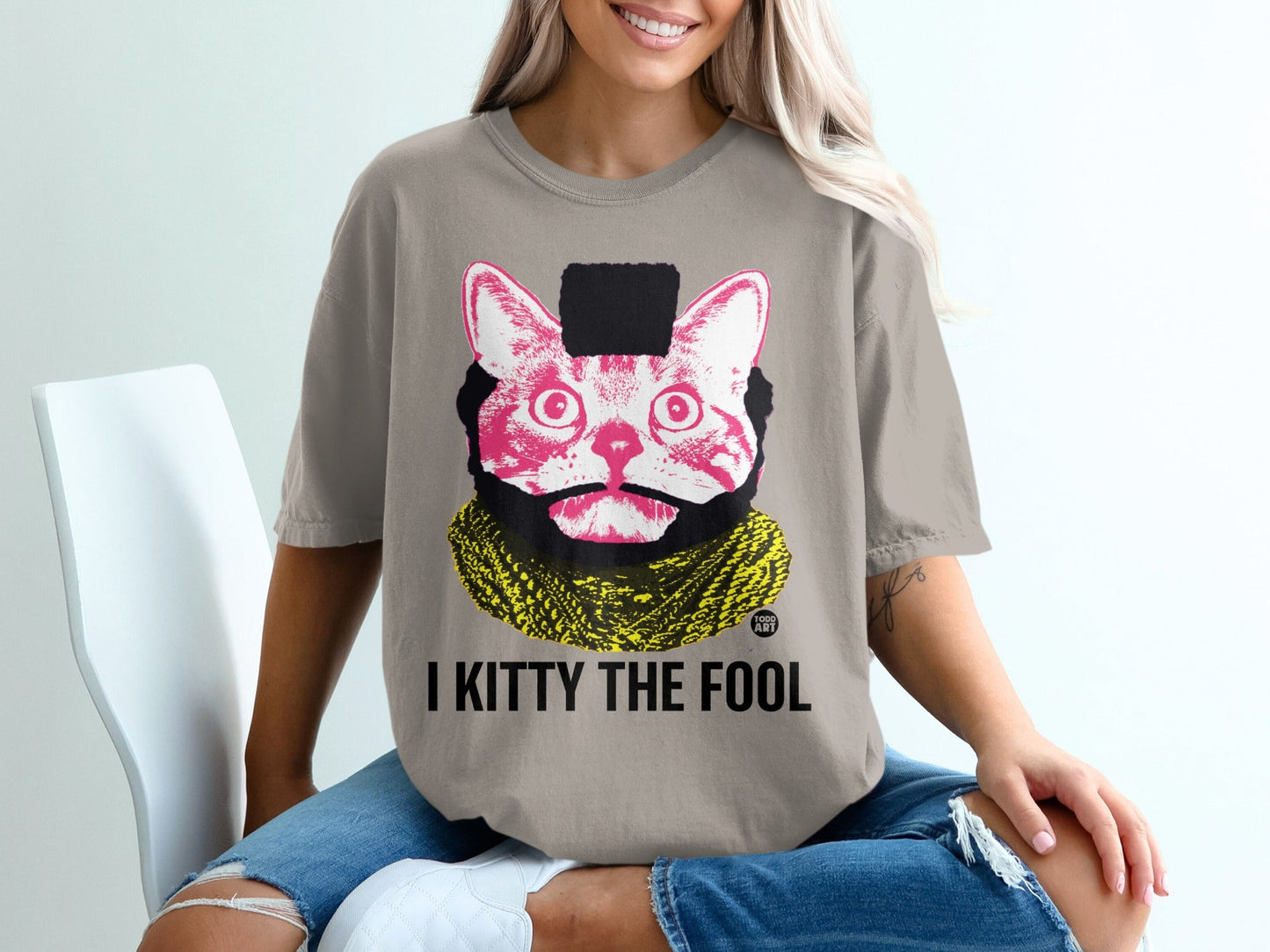 I Kitty The Fool Graphic Tee with Cat Design Shirt