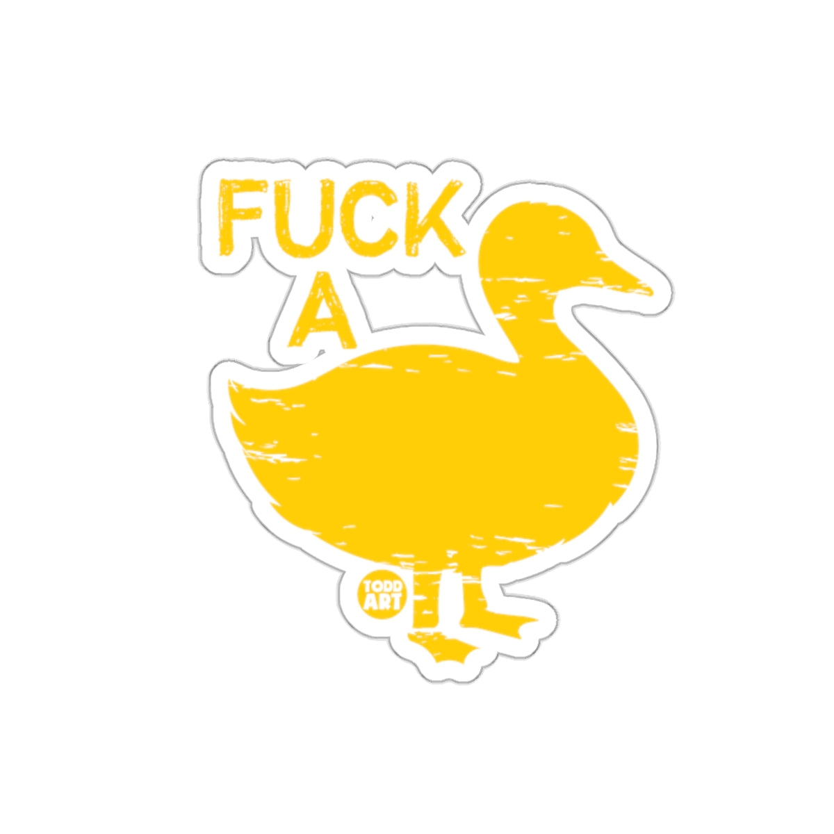 Yellow Duck Sticker with Fun Text Design