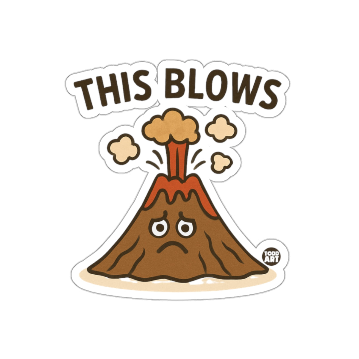 This Blows Sad Volcano Funny Sticker for Laptops Tablets
