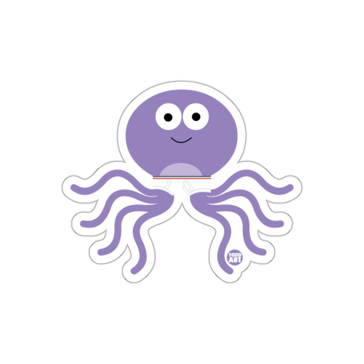 Cute Purple Octopus with Big Eyes Sticker