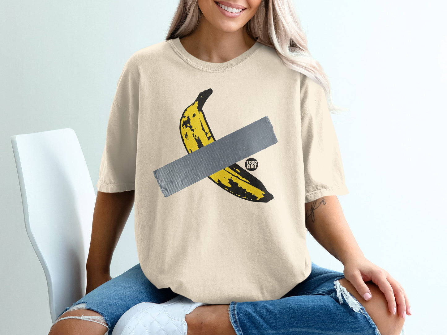 Yellow Banana Duct Taped Graphic TODD ART product type
