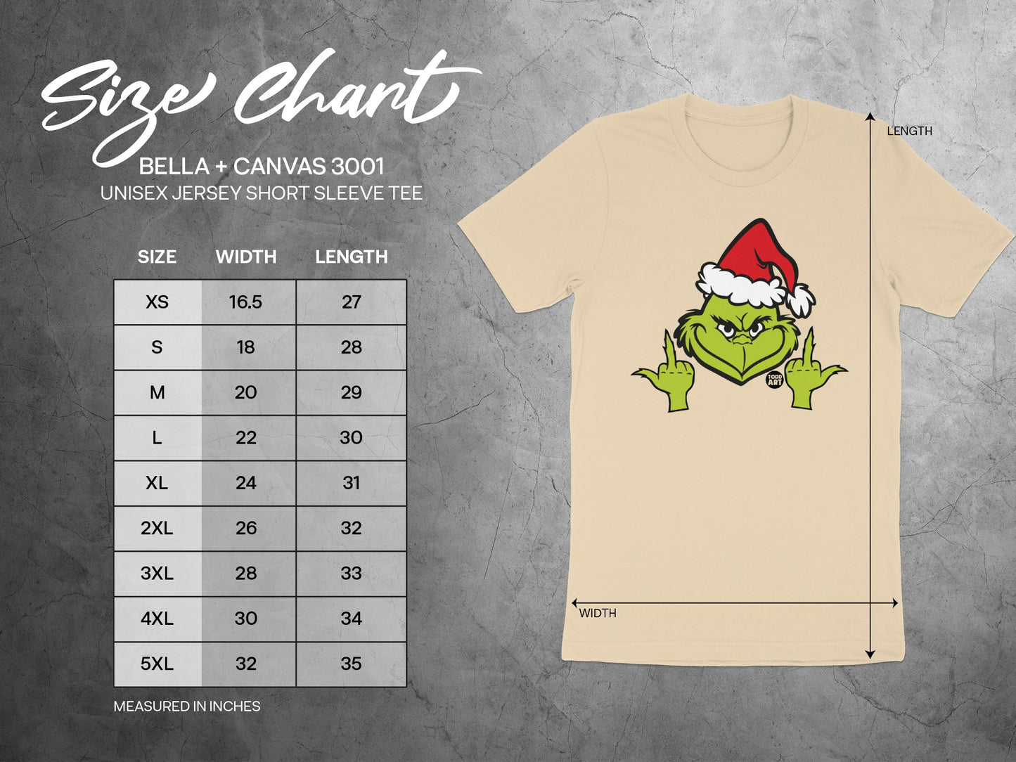 Grinch Santa Hat Middle Finger Unisex Short Sleeve Tee